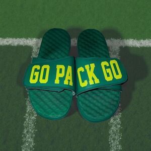 Mens Green Bay Packers ISlide "Go Pack" Slide Sandals Size 11